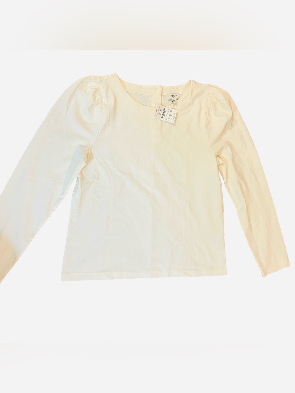 J. Crew Cream Puff-Shoulder Long Sleeve Top